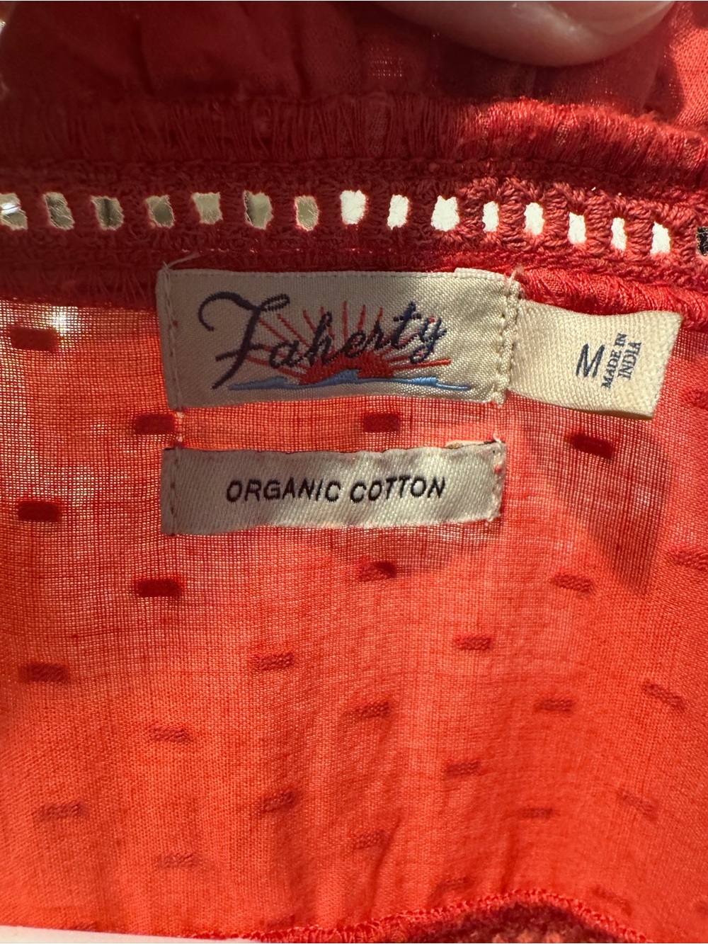 Faherty Coral Button-Down Ruffled Cuff Blouse - Picture 10 of 10